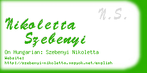 nikoletta szebenyi business card